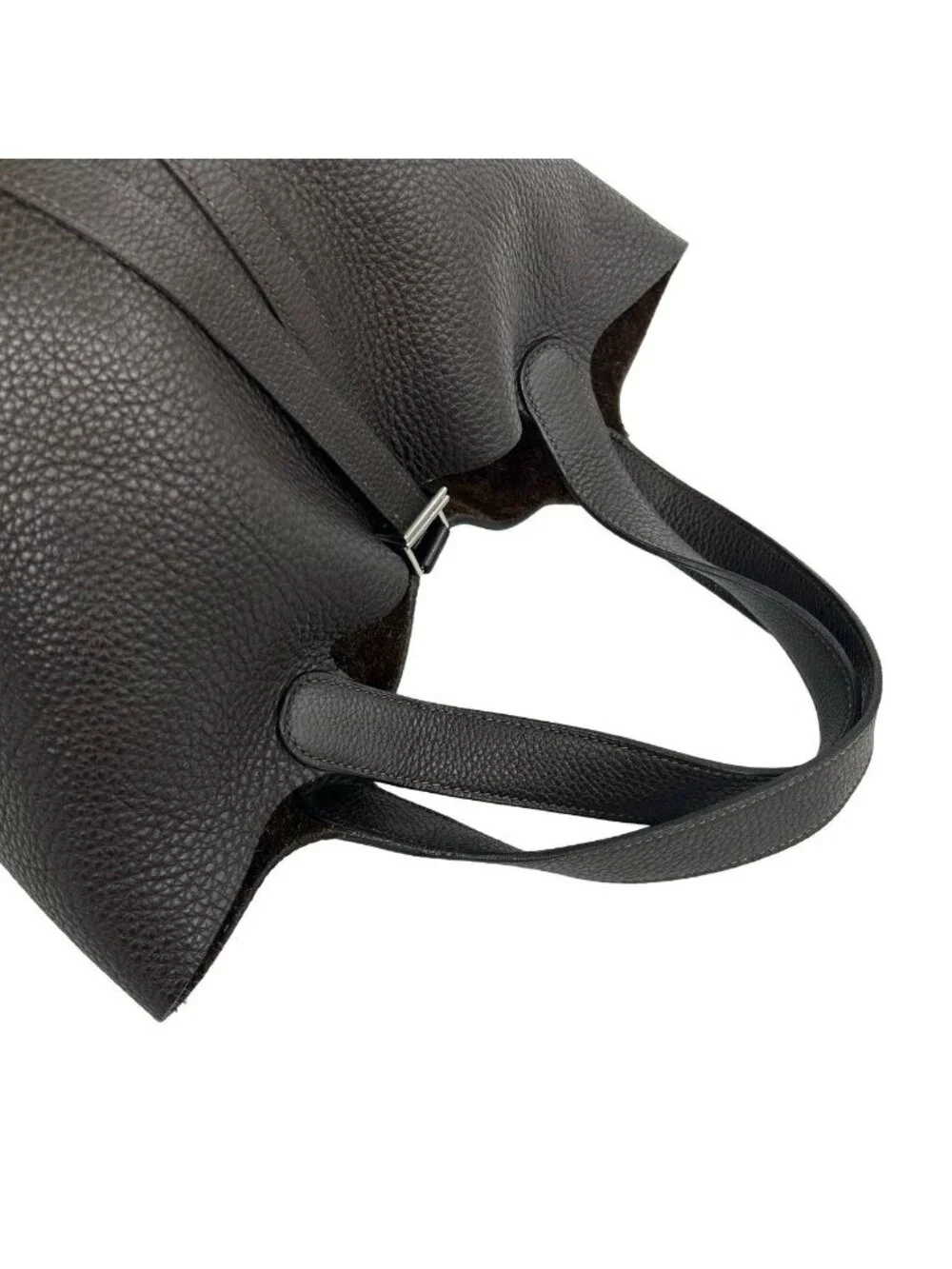 Hermes Picotin MM Taurillon Clemence Leather Tote Ebene